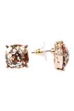 Glitter Cushion Cut Post Earrings- 3 Colors