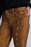 Mustard Reversible Snake Print Skinny Jeans