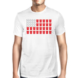 Beer Pong American Flag Men's T-Shirt- White