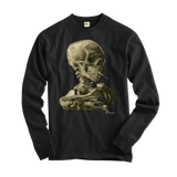 Van Gogh Skull of a Skeleton With Burning Cigarette 1886 Long Sleeve Shirt- 5 Colors