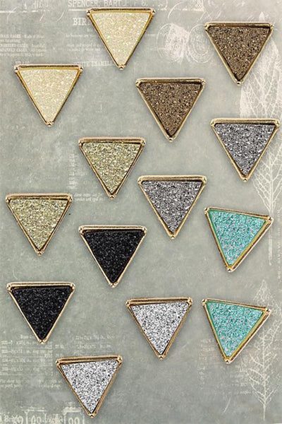 Druzy Triangle Post Earrings- 7 Colors