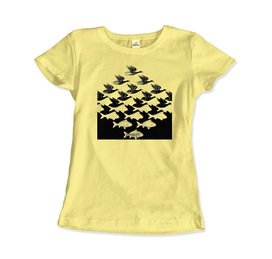 Women's MC Escher Sky and Water I Art T-Shirt- Various Colors
