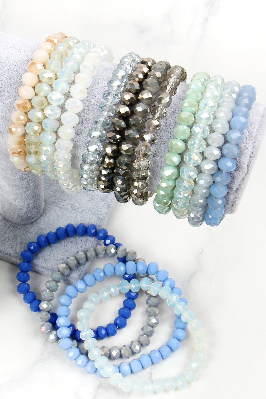 Crystal Beaded Stretch Bracelets- 7 Colors