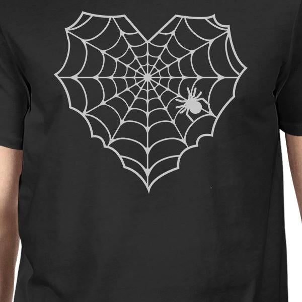 Heart Spider Web T-Shirt- Black