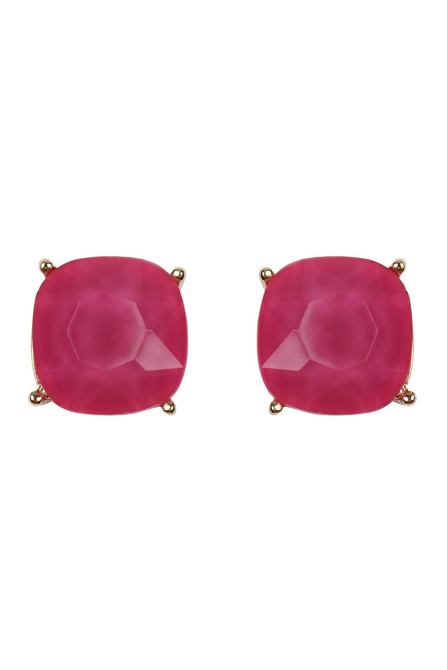 Matte Cushion Cut Post Earrings- 5 Colors