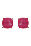 Matte Cushion Cut Post Earrings- 5 Colors