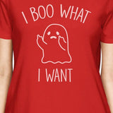 I Boo What I Want Ghost Women's T-Shirt- Red