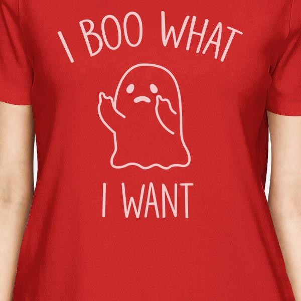 I Boo What I Want Ghost Women's T-Shirt- Red
