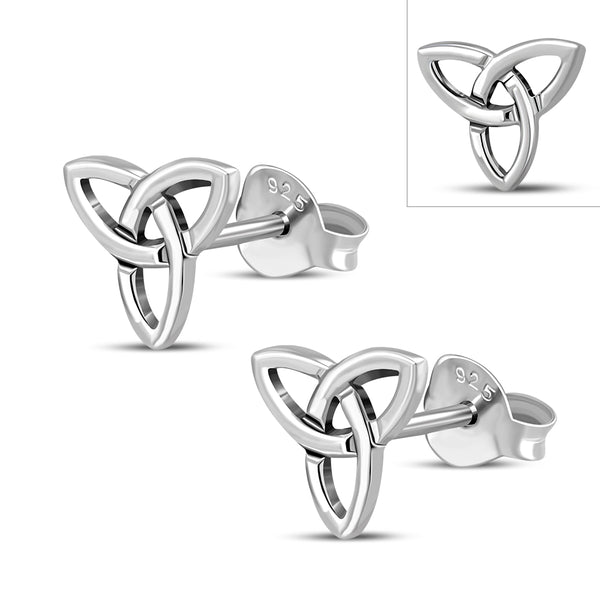 Sterling Silver Irish Celtic Trinity Knot  Earrings
