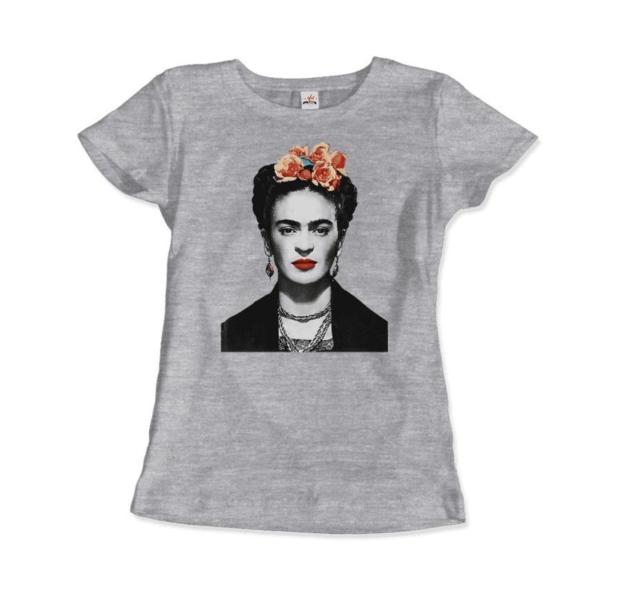 Men's & Women's Frida Kahlo With Flowers Poster Artwork T-Shirt- 5 Colors