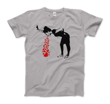 Men's, Women's, or Youth Banksy Lovesick Girl Throwing Up Hearts Artwork T-Shirt- 7 Colors
