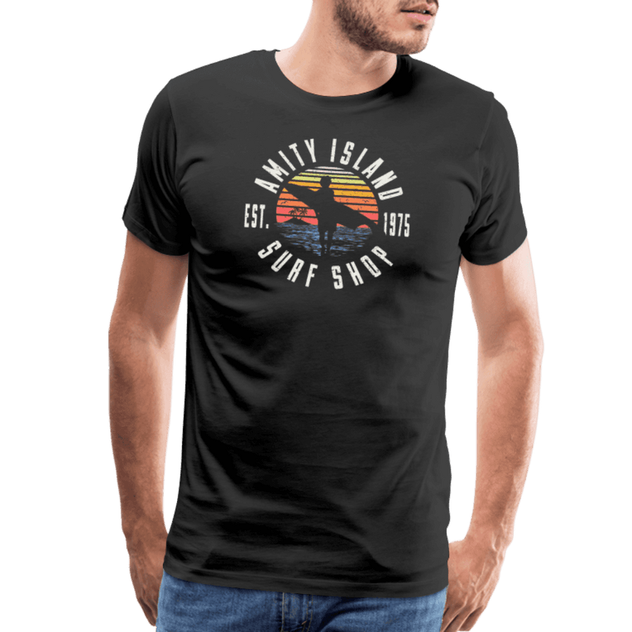Men's or Women's Amity Island Surf Shop, Jaws T-Shirt- Various Colors