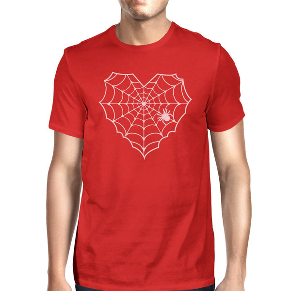 Heart Spider Web T-Shirt- Red