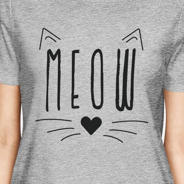 Meow Women's T-Shirt- Heather Grey