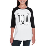 Meow Kid's Baseball Tee