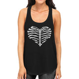 Skeleton Heart Women's Tank Top- Black
