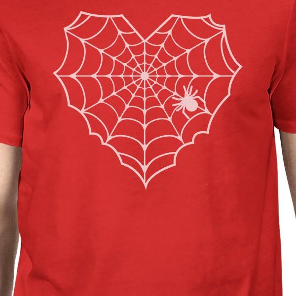 Heart Spider Web T-Shirt- Red