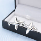 Silver Airplane Cuff Links