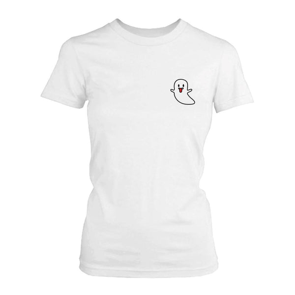 Ghost Tongue Out Women's T- Shirt- White