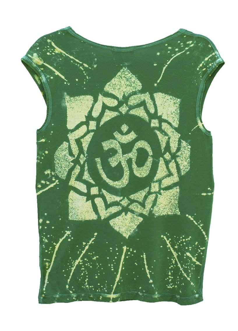 Star Yantra Yoga Tee Shirt Ohm Aspen Green