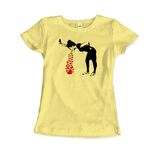 Men's, Women's, or Youth Banksy Lovesick Girl Throwing Up Hearts Artwork T-Shirt- 7 Colors