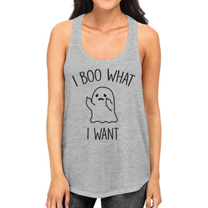 I Boo What I Want Ghost Women's Tank Top- Heather Grey