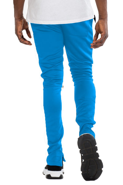 Men's Side Stripe Slim Fit Joggers- Blue & White