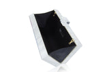 White Pearl Abstract Oil Paint Acrylic Box Clutch