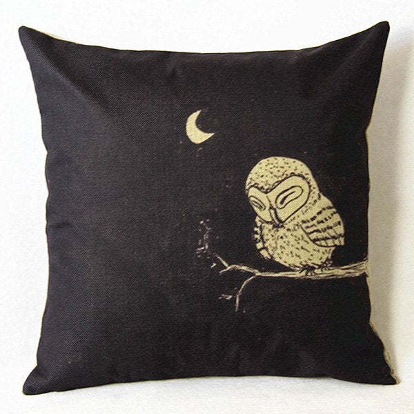 Sleepy Night Owl Decorative Pillow Case