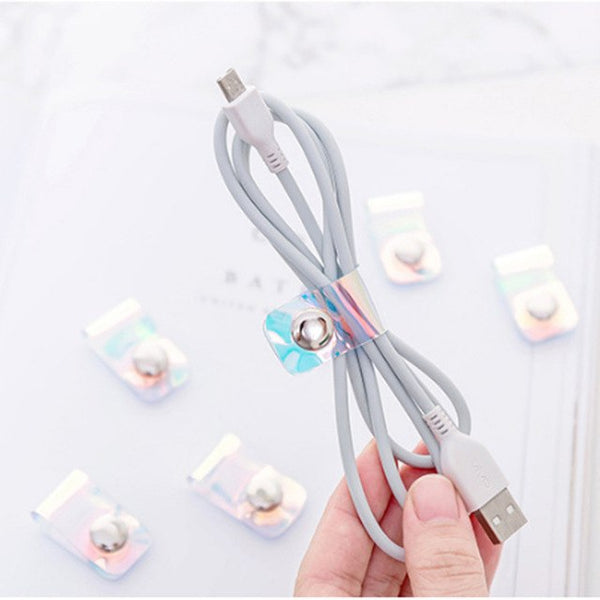 Holographic Clear Snap Clasps for Cables