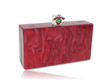 Red Pearl Jewel Bee Acrylic Box Clutch