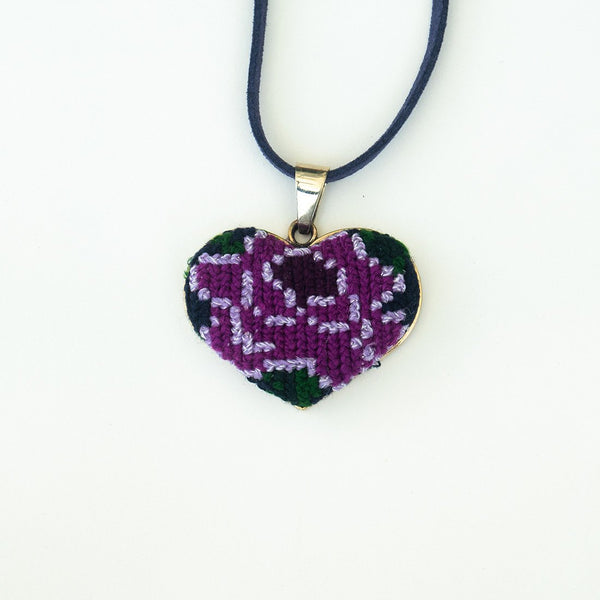 Ocosingo Floral Heart Embroidered Necklace- 2 Styles