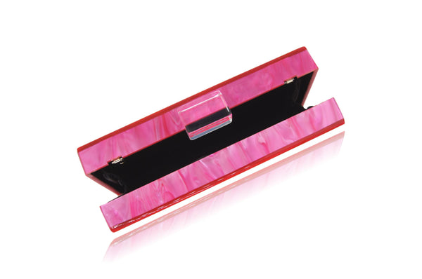 Hot Pink Pearl Acrylic Box Clutch