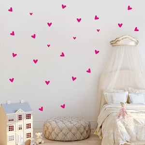 Heart Wall Stickers- Hot Pink
