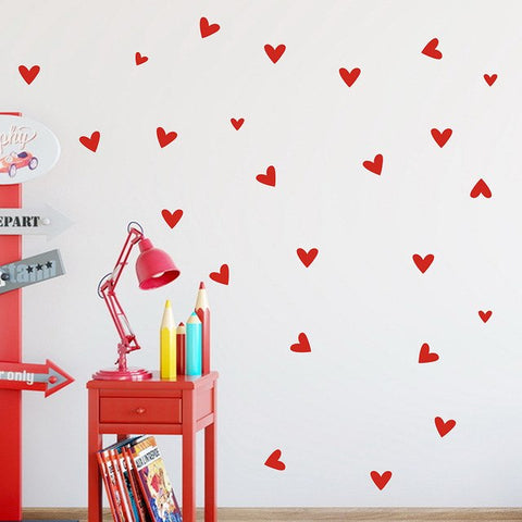 Heart Wall Stickers- Red