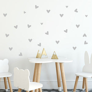 Heart Wall Stickers- Gray or White