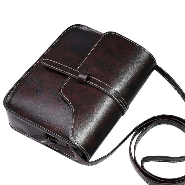 Faux Leather Fashionable Saddle Bag- Coffee