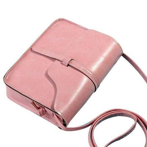 Faux Leather Fashionable Saddle Bag- Pink