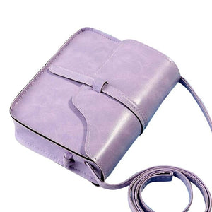Faux Leather Fashionable Saddle Bag- Lavender