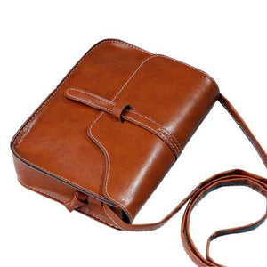 Faux Leather Fashionable Saddle Bag- Brown
