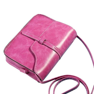 Faux Leather Fashionable Saddle Bag- Hot Pink