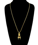 Gold & Rhinestone Plug Pendant Necklace 
