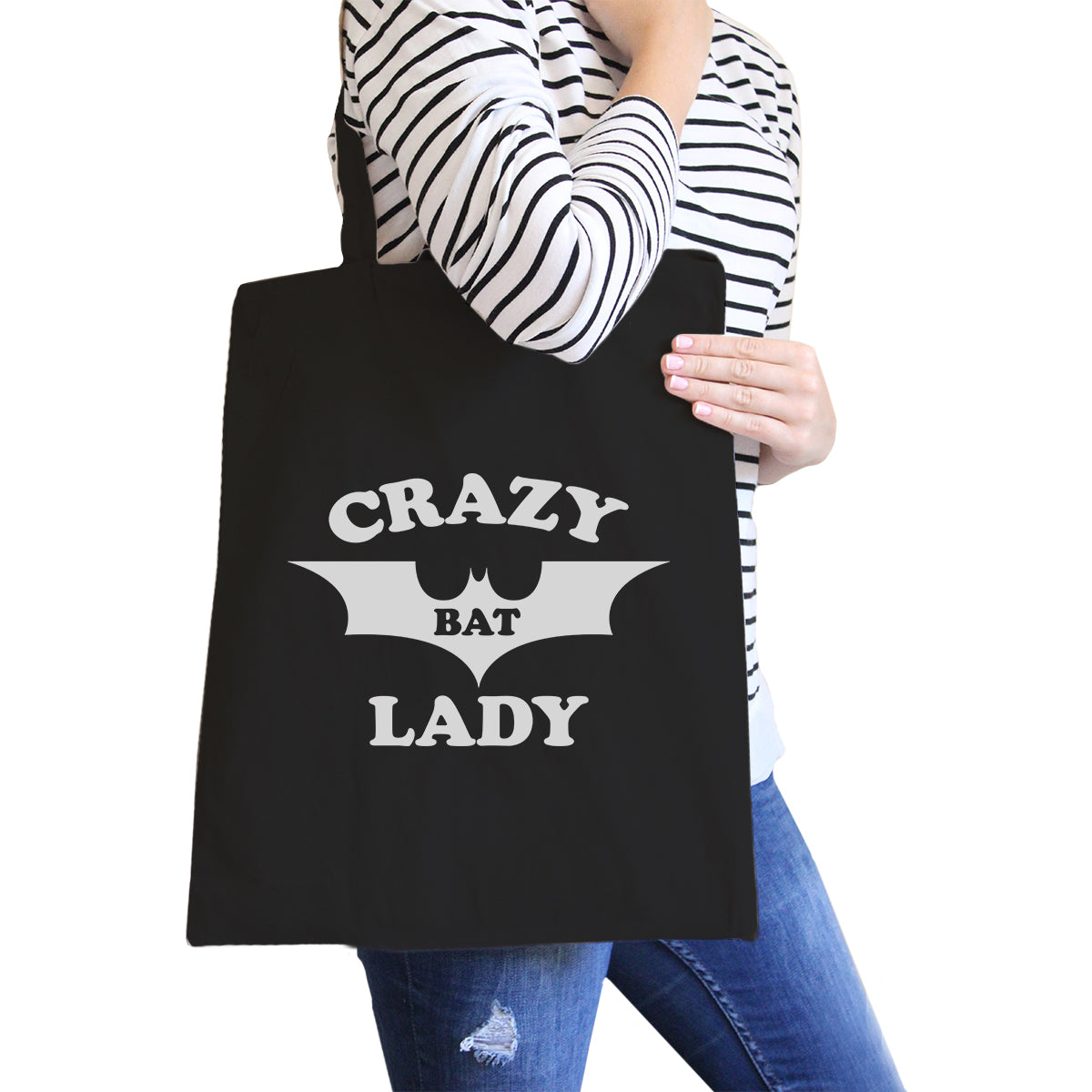 Crazy Bat Lady Tote Bag- Black