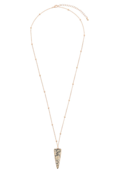 Arrowhead Shape Stone Pendant Necklace- 6 Colors
