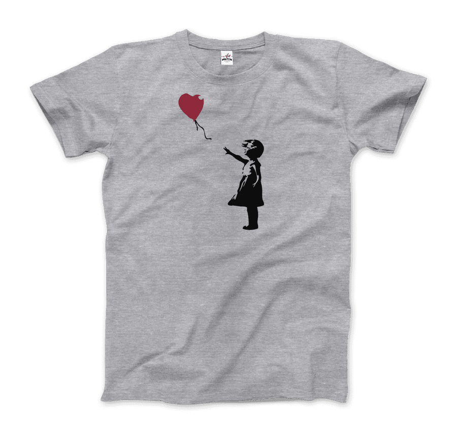 Men's, Women's, or Youth Banksy the Girl With a Red Balloon Artwork T-Shirt- Various Colors