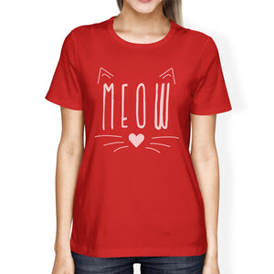 Meow Women's T-Shirt- Red