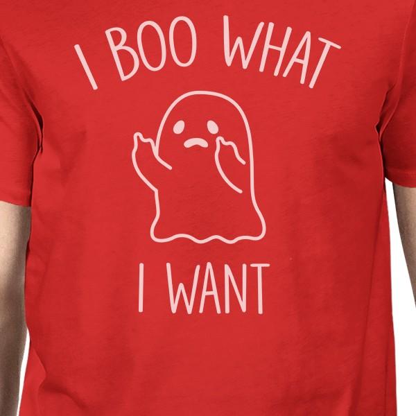 I Boo What I Want Ghost T-Shirt- Red