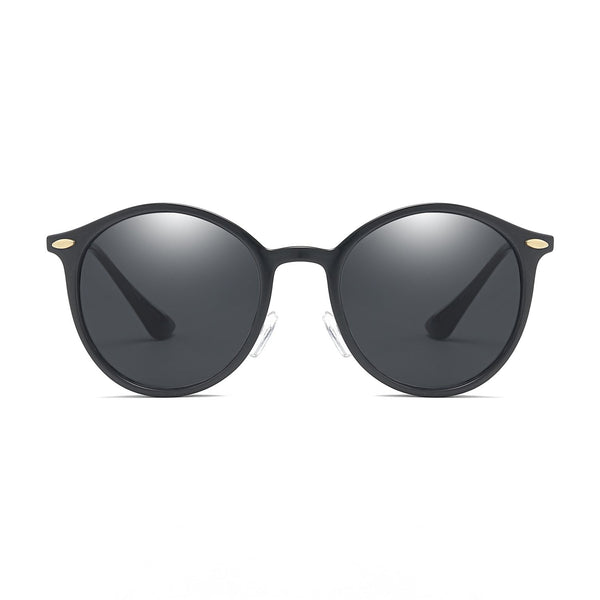 DEWITT | D32 - Retro Horn Rimmed Keyhole Bridge Round Sunglasses Circle