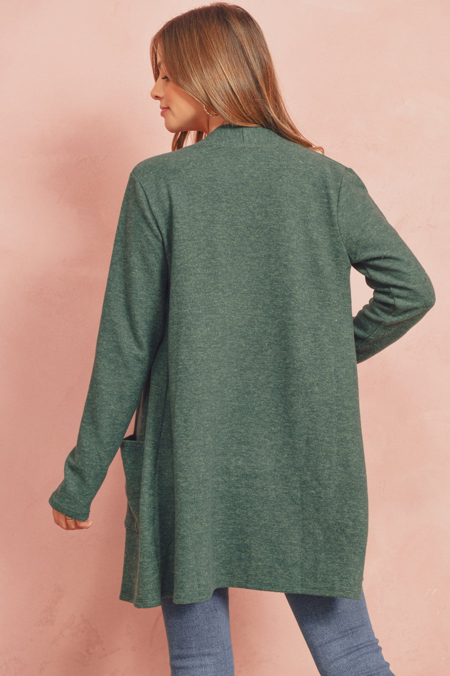Brushed Melange Open Front Cardigan- 5 Colors