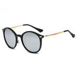 DEWITT Retro Horn Rimmed Keyhole Bridge Round Sunglasses- 4 Colors